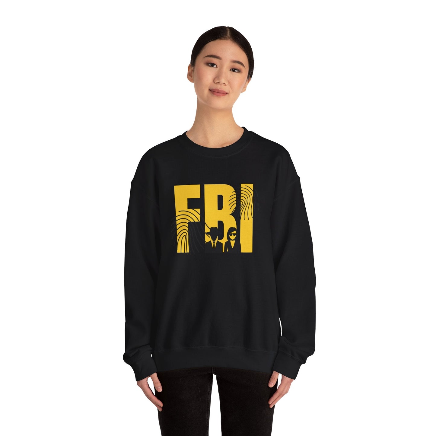FBI Sweatshirt Agents Fingerprints Unisex Black Atlas Wanderlust