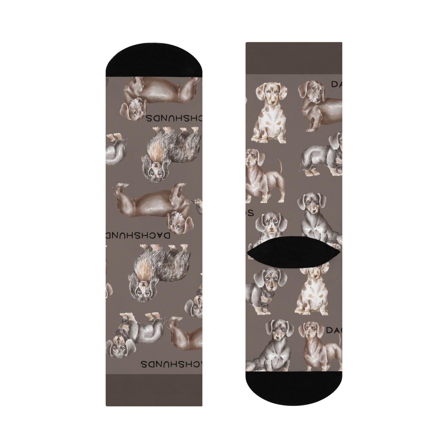 Dachshund Socks Chocolate Unisex Adult Stretchy Mid Calf Original Atlas Wanderlust