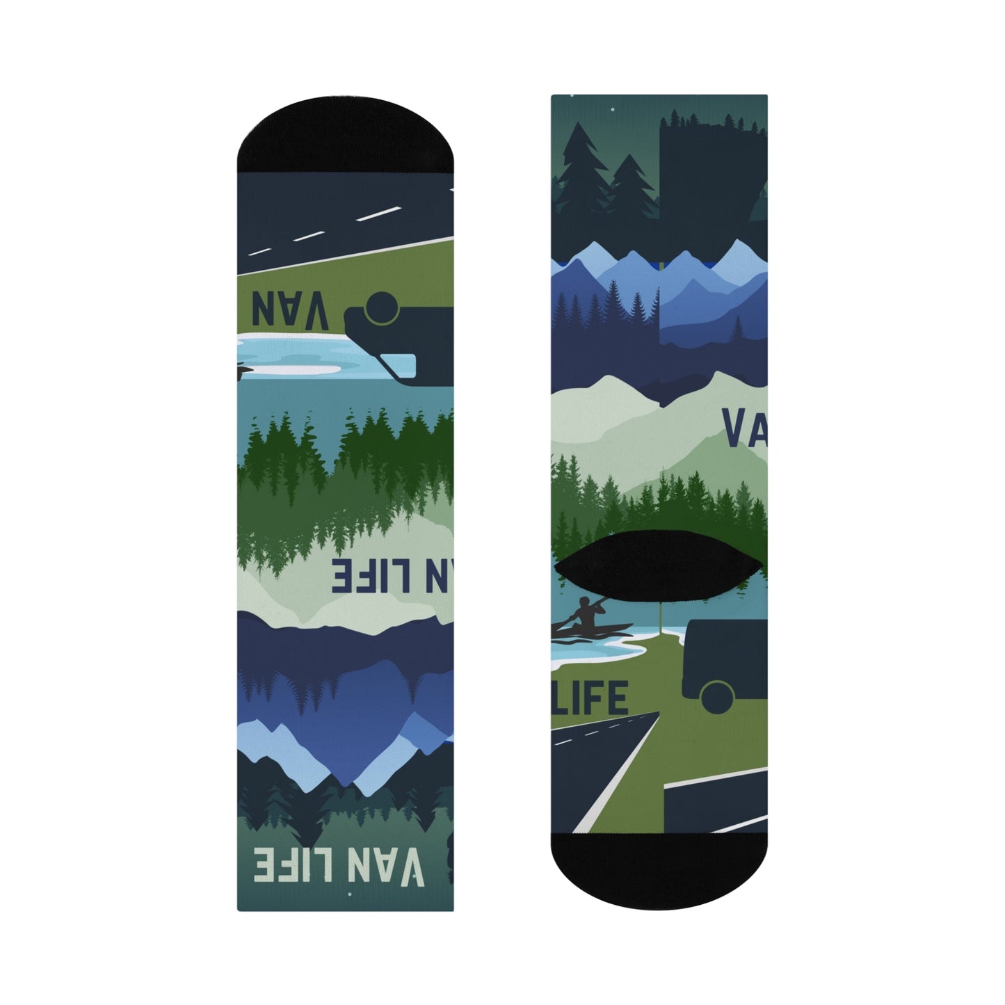 Outdoor Road Trip Socks – Scenic Travel & Adeventure Crew Socks Atlas Wanderlust