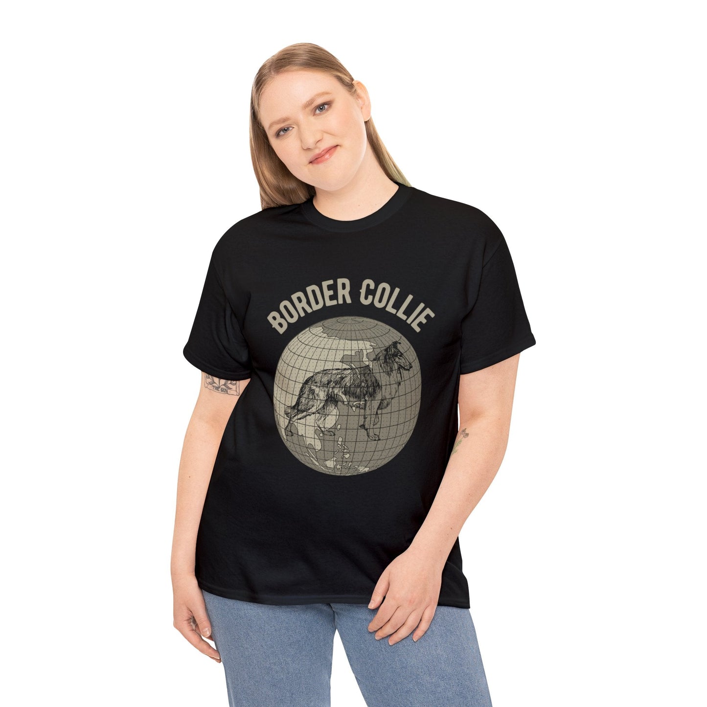 Border Collie T-Shirt, Old-World Map Tee Atlas Wanderlust