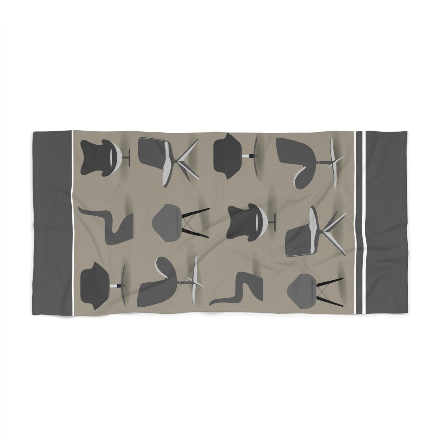 Mid Century Chair Beach Towel Atlas Wanderlust