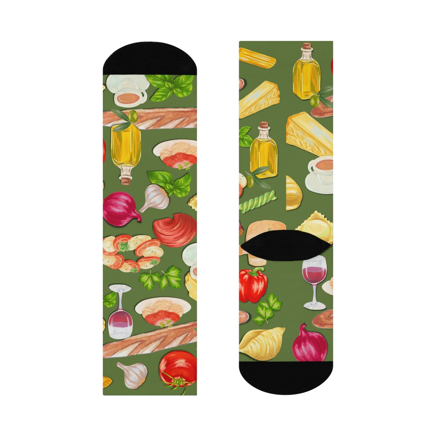 Italian Food Socks Mama Mia Unisex Adult Stretchy Mid Calf Original Atlas Wanderlust