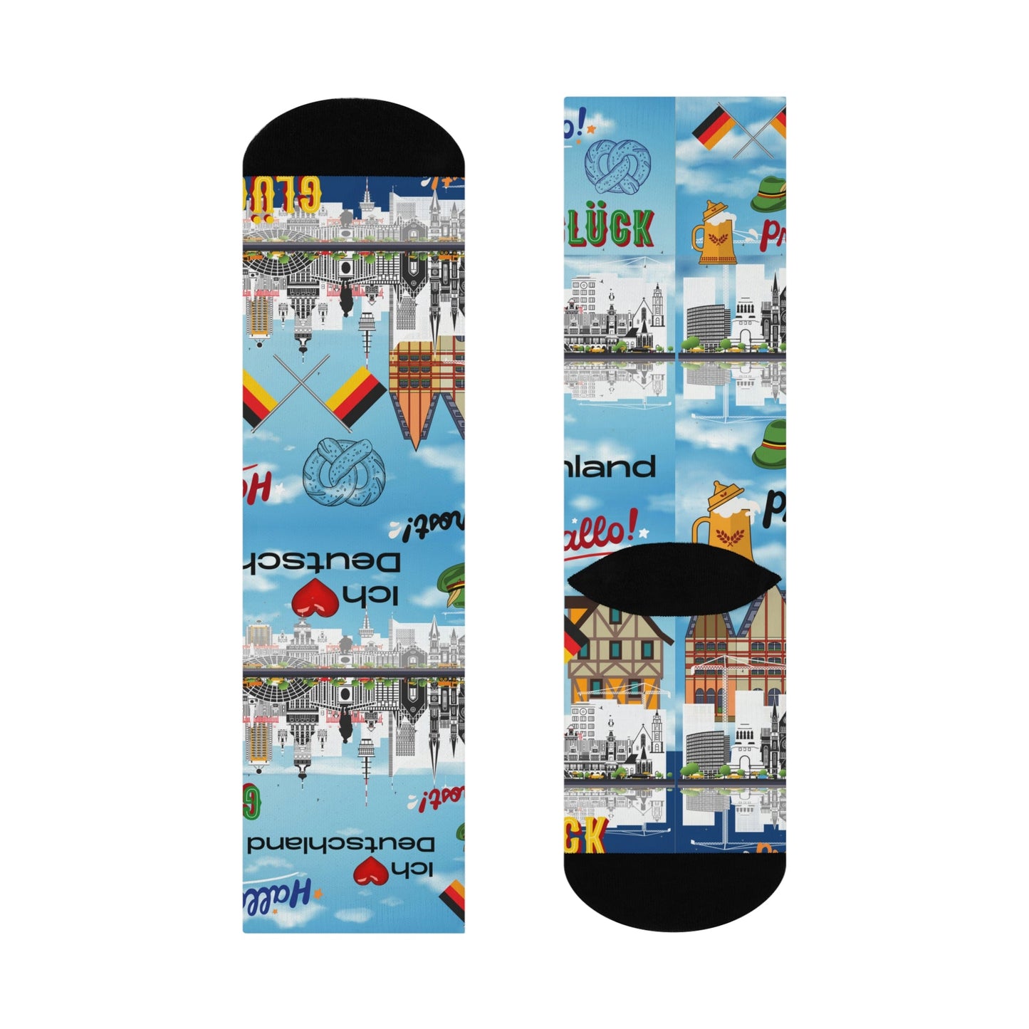 Germany Socks – Deutschland Travel Crew Socks Inspired by Culture & Design Atlas Wanderlust