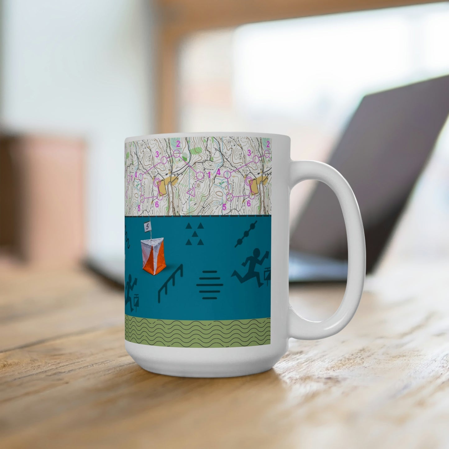Orienteering Map Mug | Outdoor Adventure Navigation Design Atlas Wanderlust