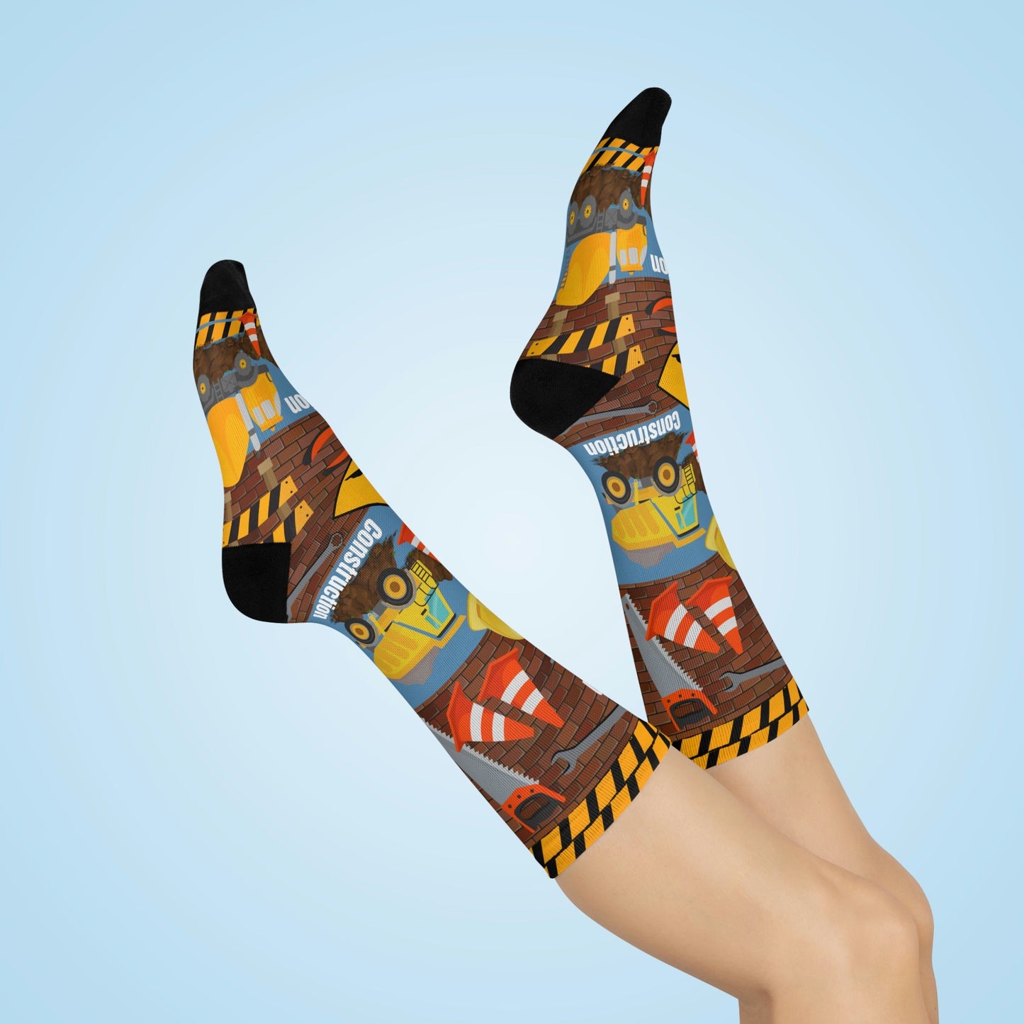Construction Worker Socks Unisex Adult Stretchy Mid Calf Original Atlas Wanderlust