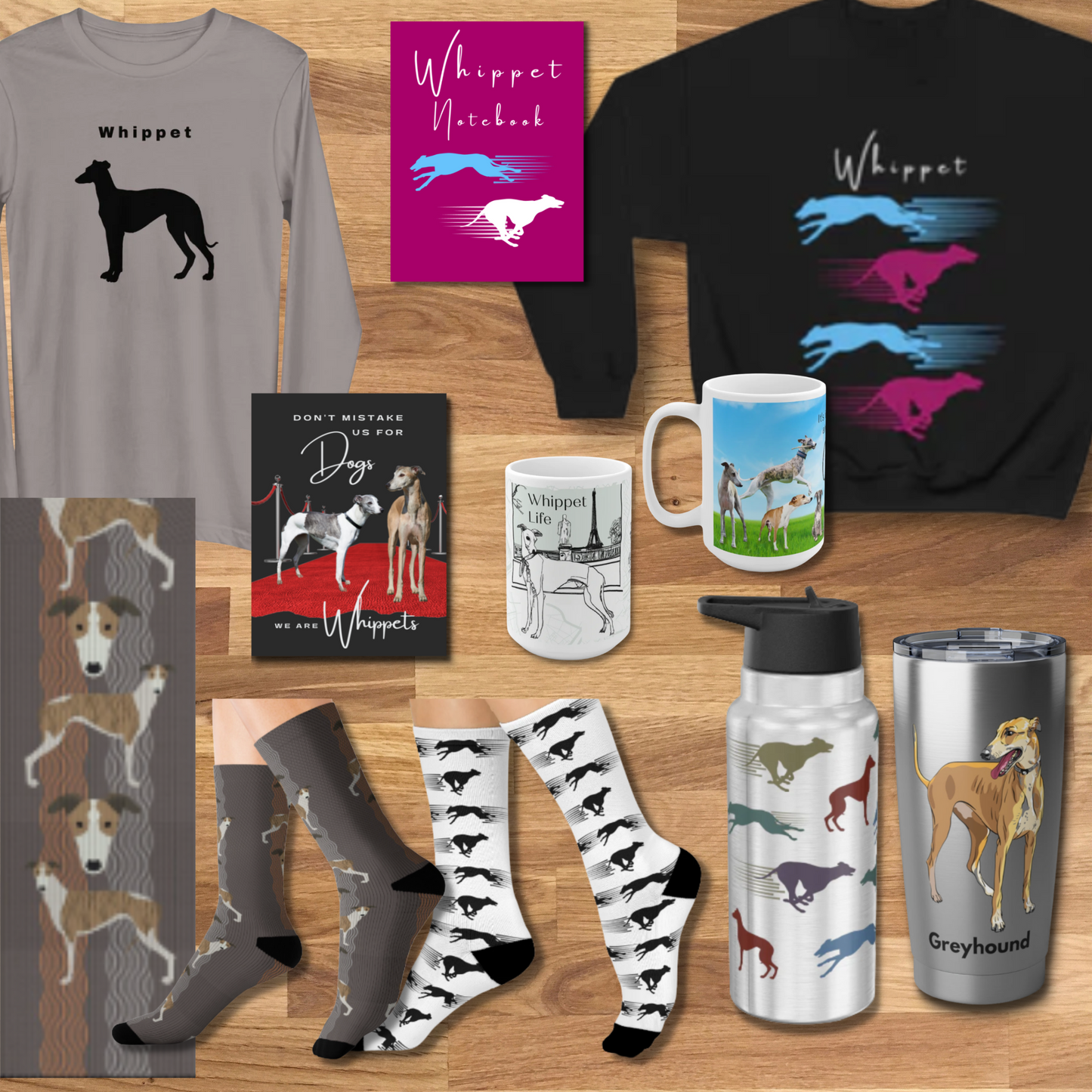 Whippet Travel Bag, Trendy, Colorful Design - The Dapper Dogg