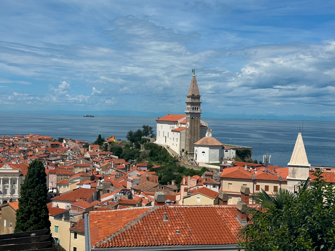 medieval town overlooking the sea