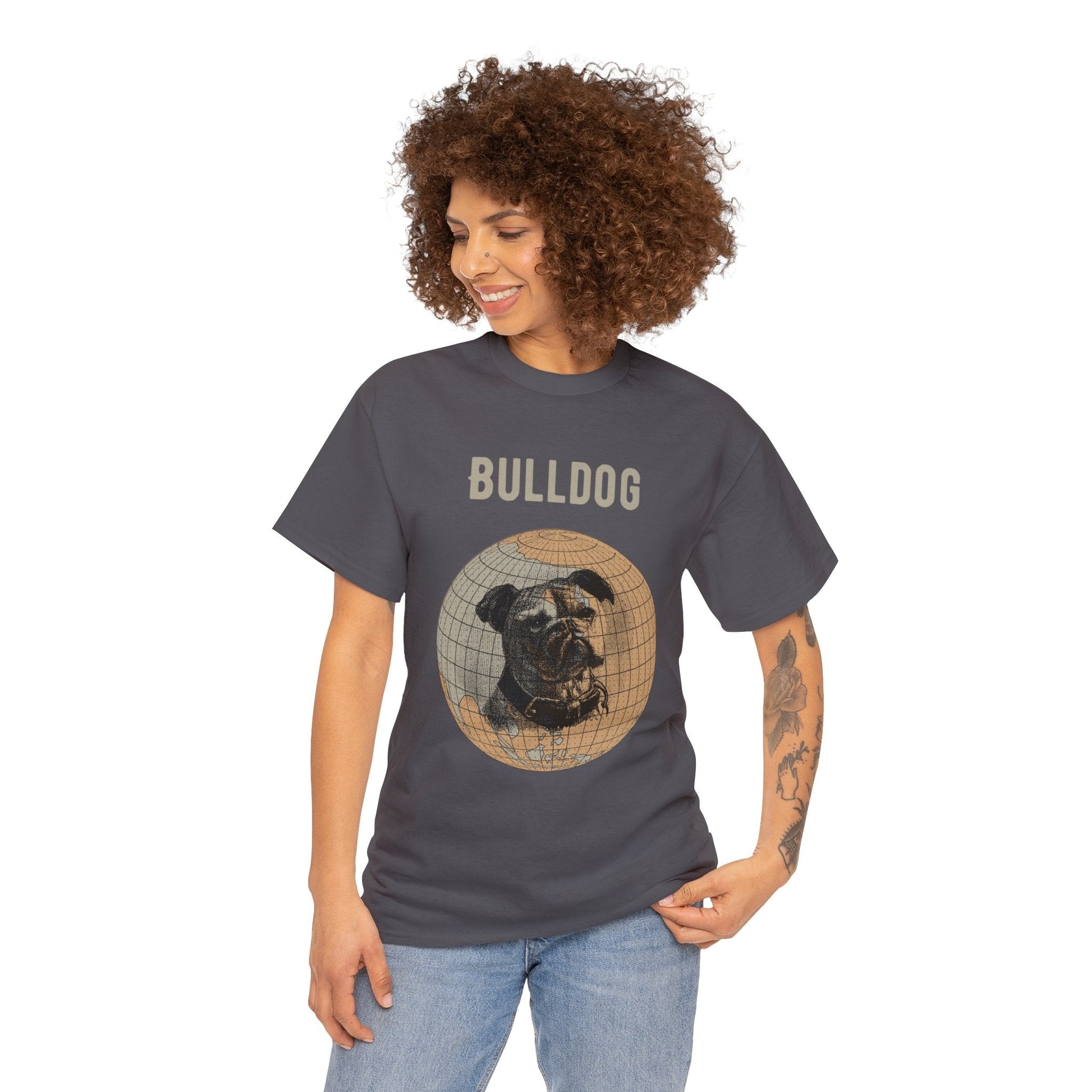 French BulldogT-Shirt, Old-World Map Tee Atlas Wanderlust