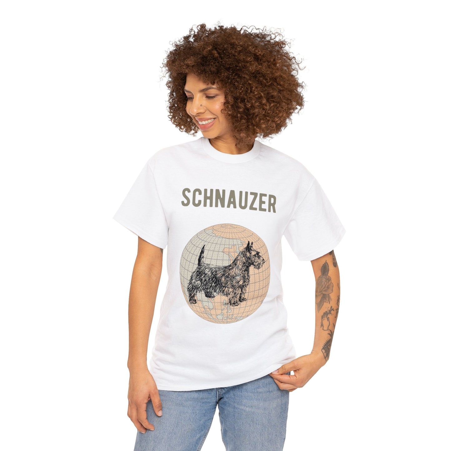 Schnauzer T-Shirt, Old- World Map Tee Atlas Wanderlust