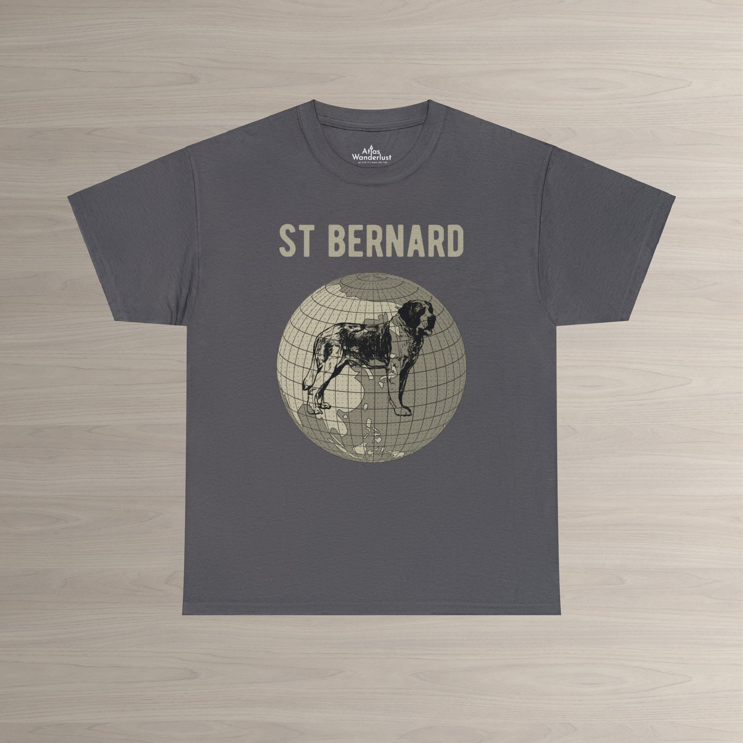 St Bernard T-Shirt, Old-World Map Tee Atlas Wanderlust