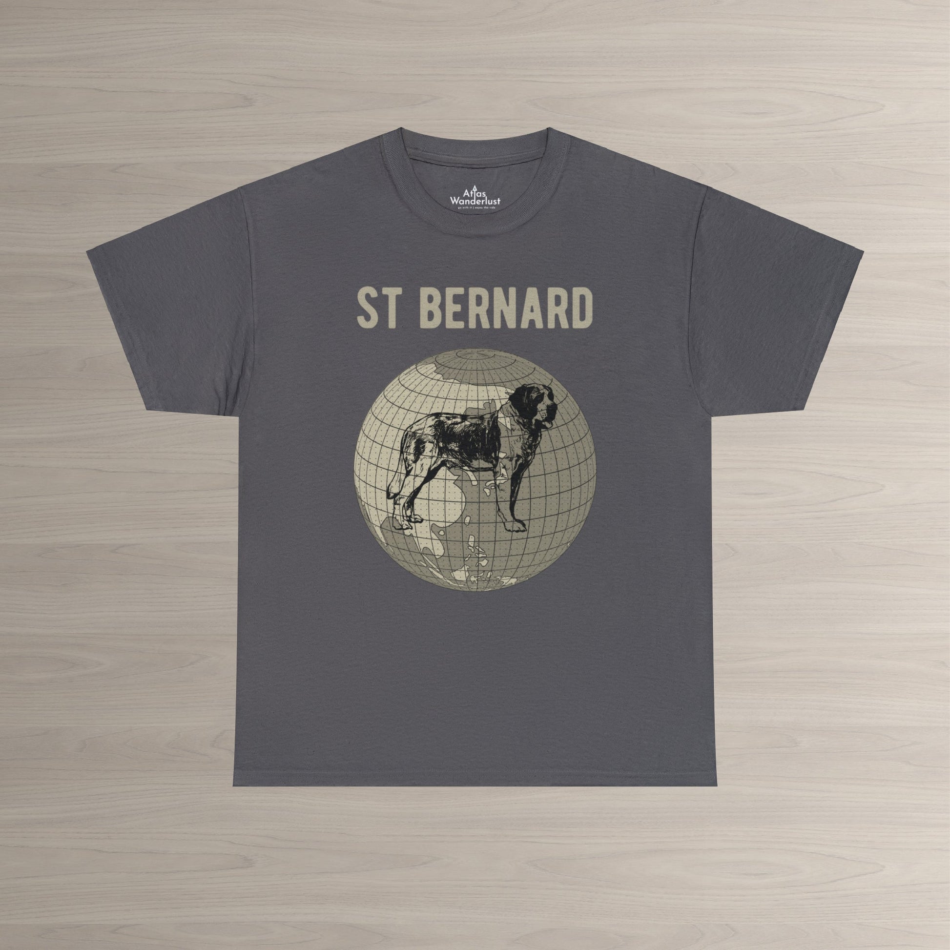 St Bernard T-Shirt, Old-World Map Tee Atlas Wanderlust