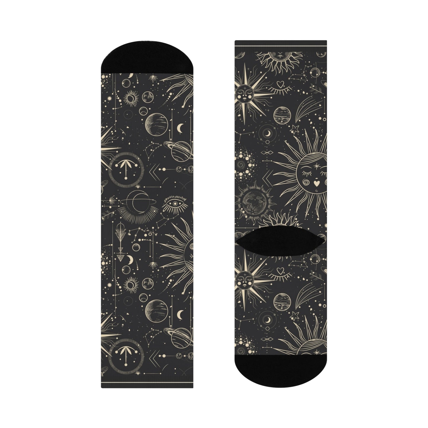 Celestial Socks Astrology Unisex Adult Stretchy Mid Calf Original Atlas Wanderlust