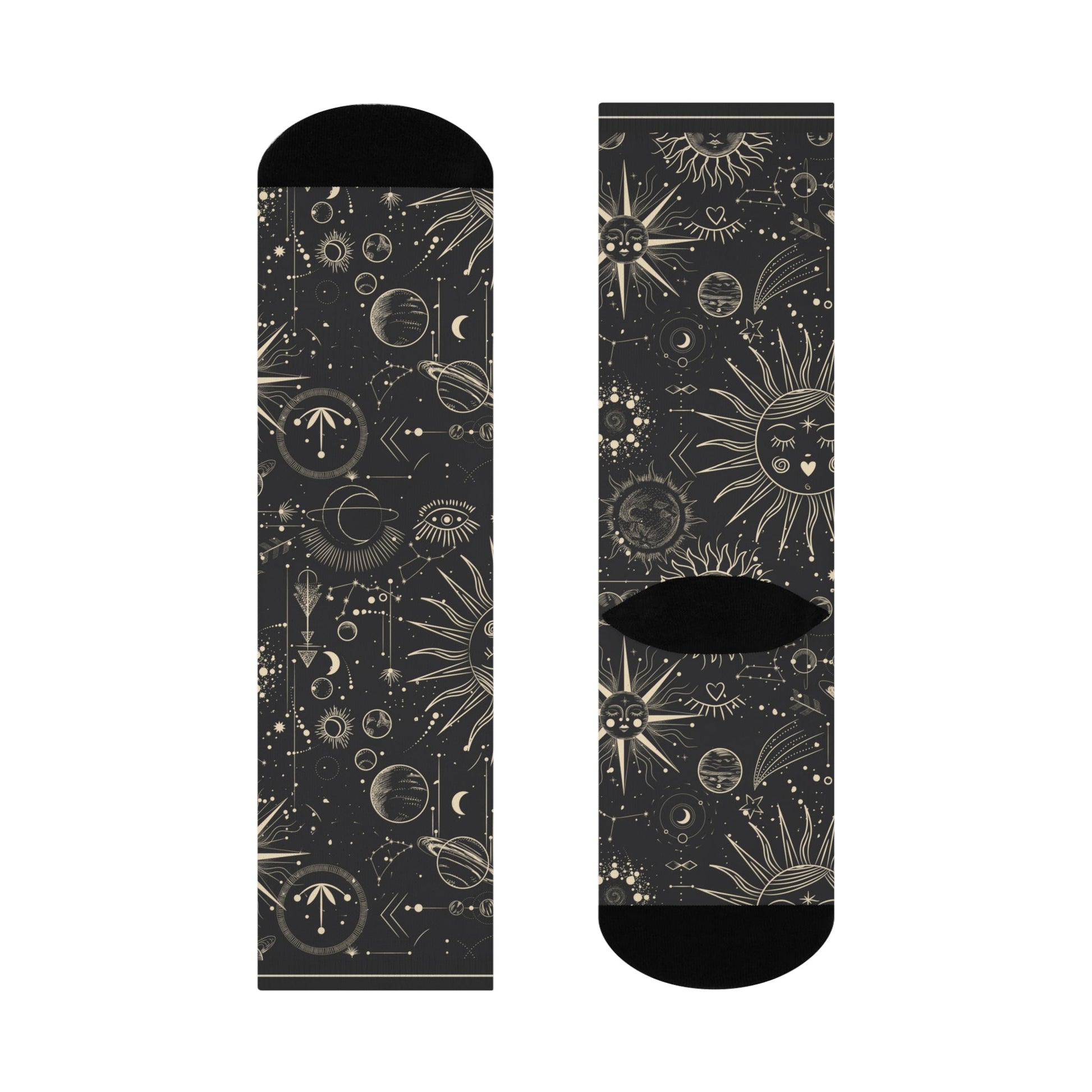 Celestial Socks Astrology Unisex Adult Stretchy Mid Calf Original Atlas Wanderlust
