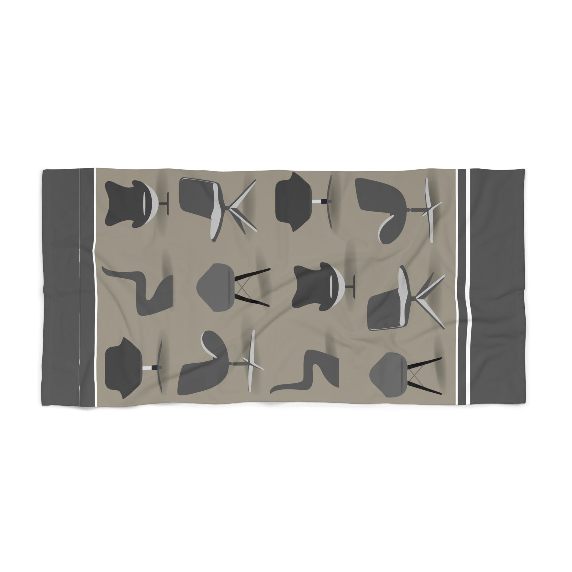 Mid Century Chair Beach Towel Atlas Wanderlust