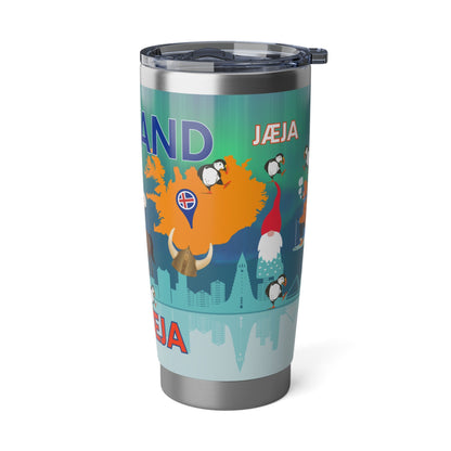 Iceland Tumbler – Northern Lights, Puffins, Horses & Nordic Icons Atlas Wanderlust