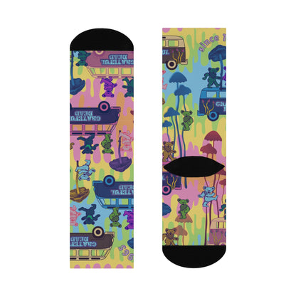 Grateful Dead Socks Dancing Bears Psychedelic Tie Dye Trip Unisex Atlas Wanderlust