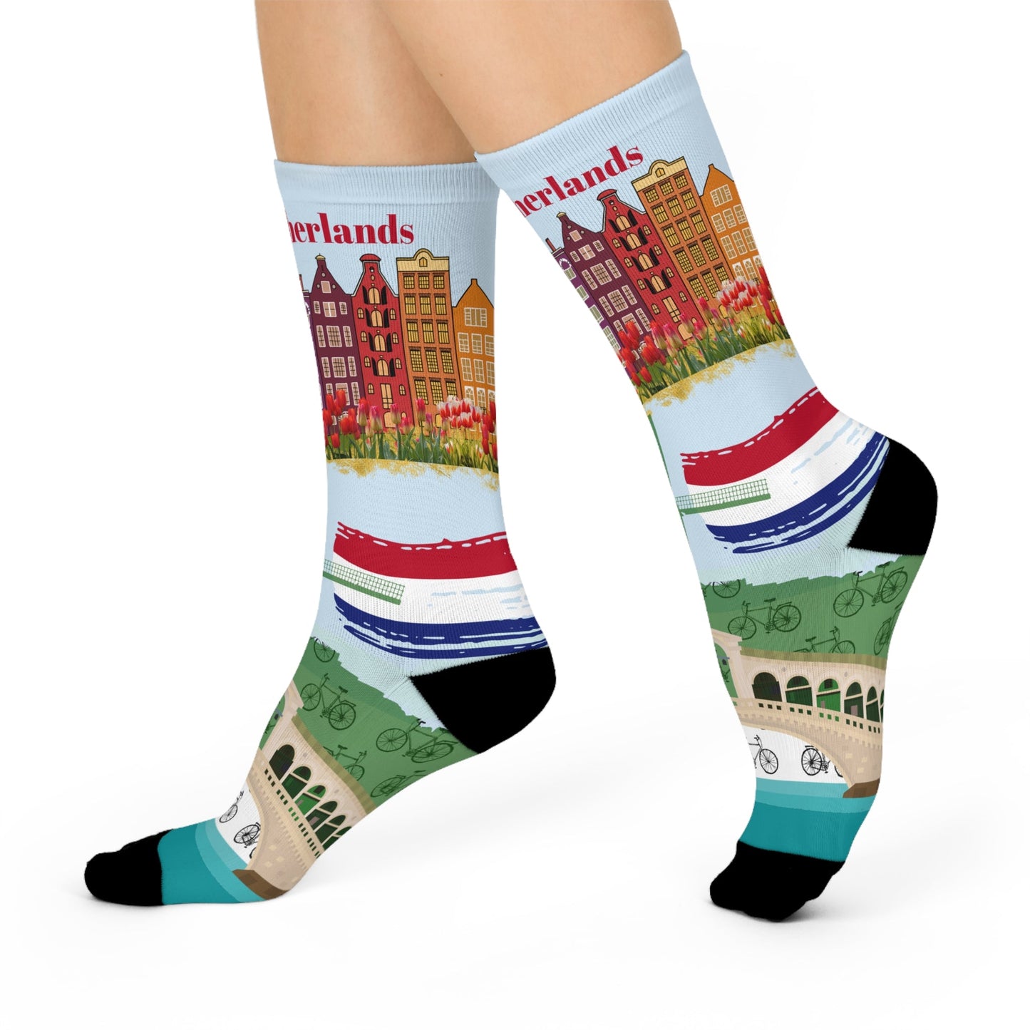 Netherlands Socks – Holland Travel Crew Socks Inspired by Culture & Design Atlas Wanderlust