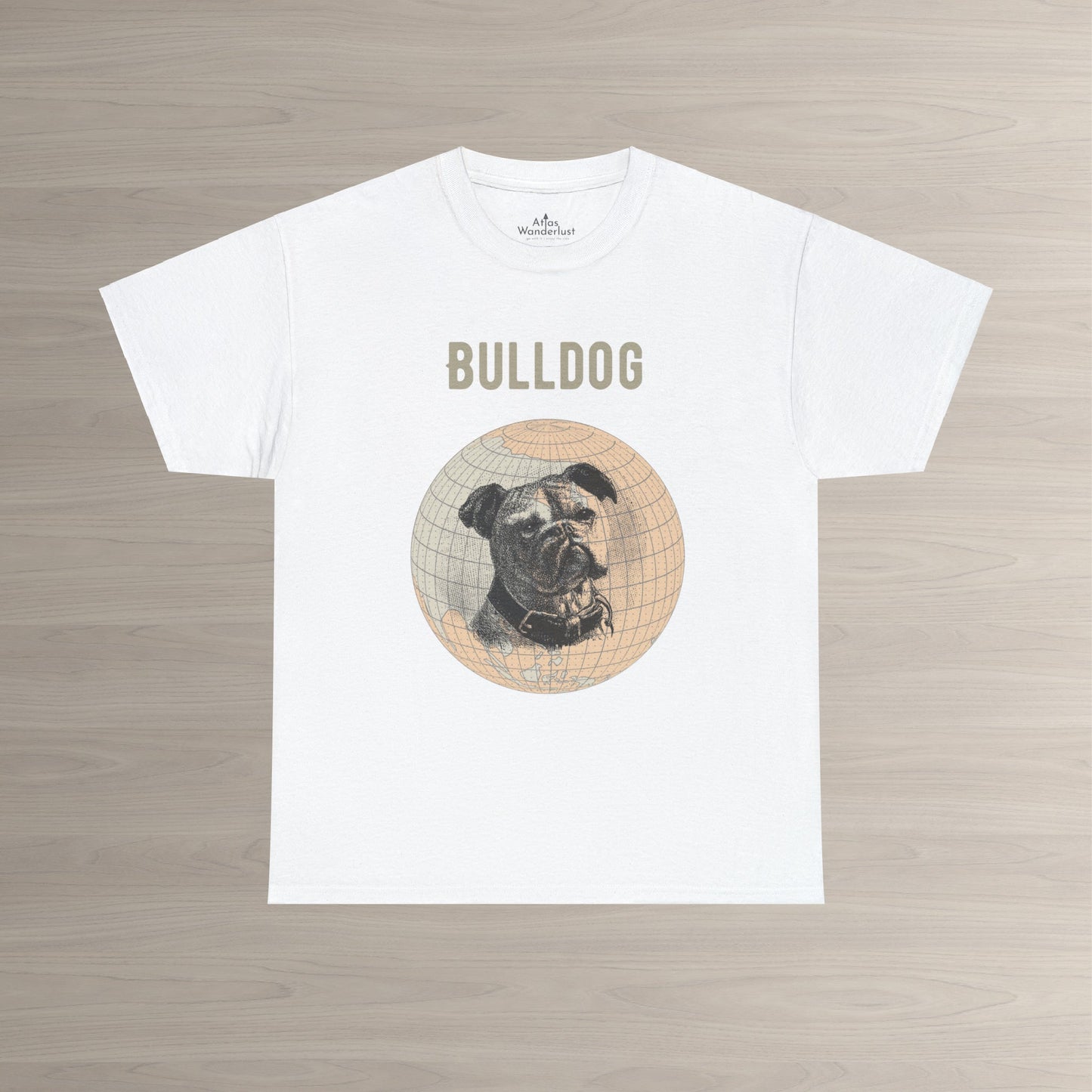 French BulldogT-Shirt, Old-World Map Tee Atlas Wanderlust
