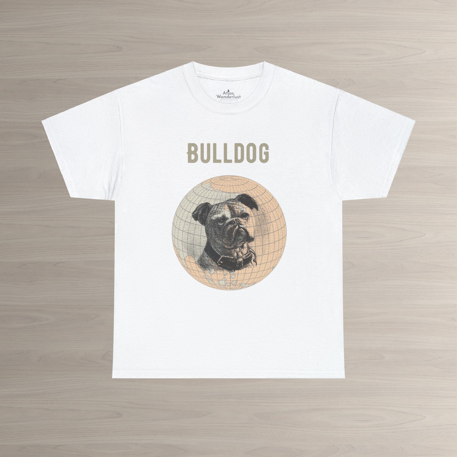 French BulldogT-Shirt, Old-World Map Tee Atlas Wanderlust