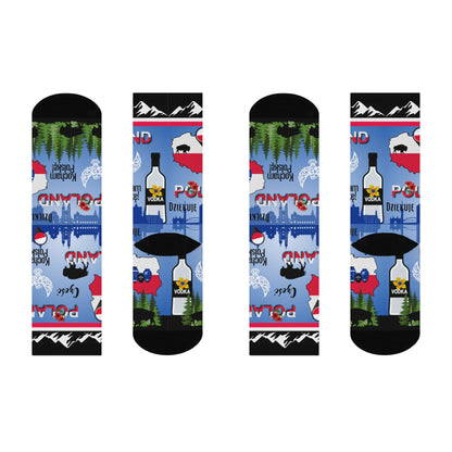 Poland Socks Vodka Pottery Map Mountains Trees Unisex Atlas Wanderlust