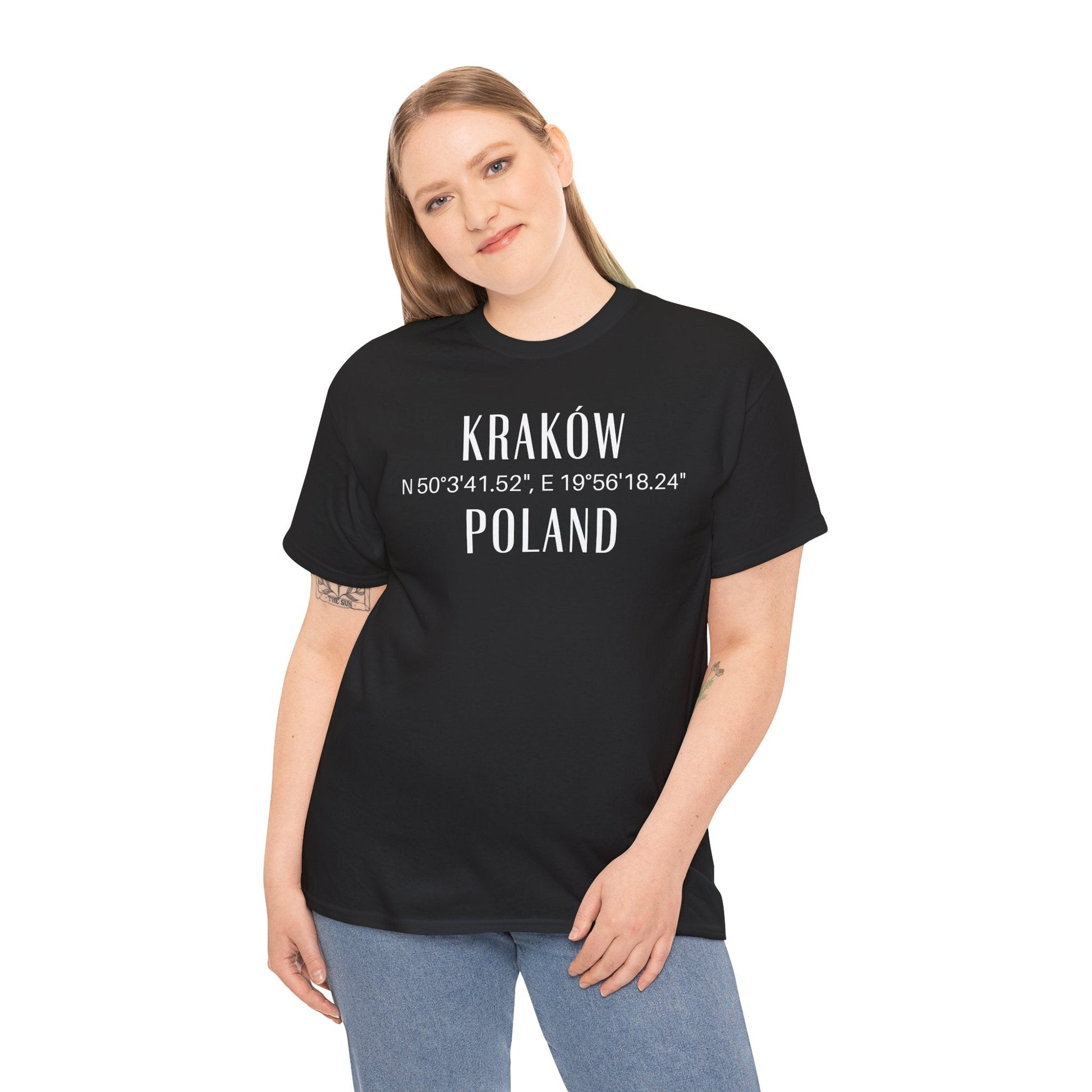 Krakow, Poland Coordinates T-Shirt Unisex Atlas Wanderlust