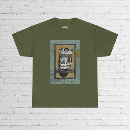 Owl Steampunk T-Shirt, Retro Owl Tee Atlas Wanderlust