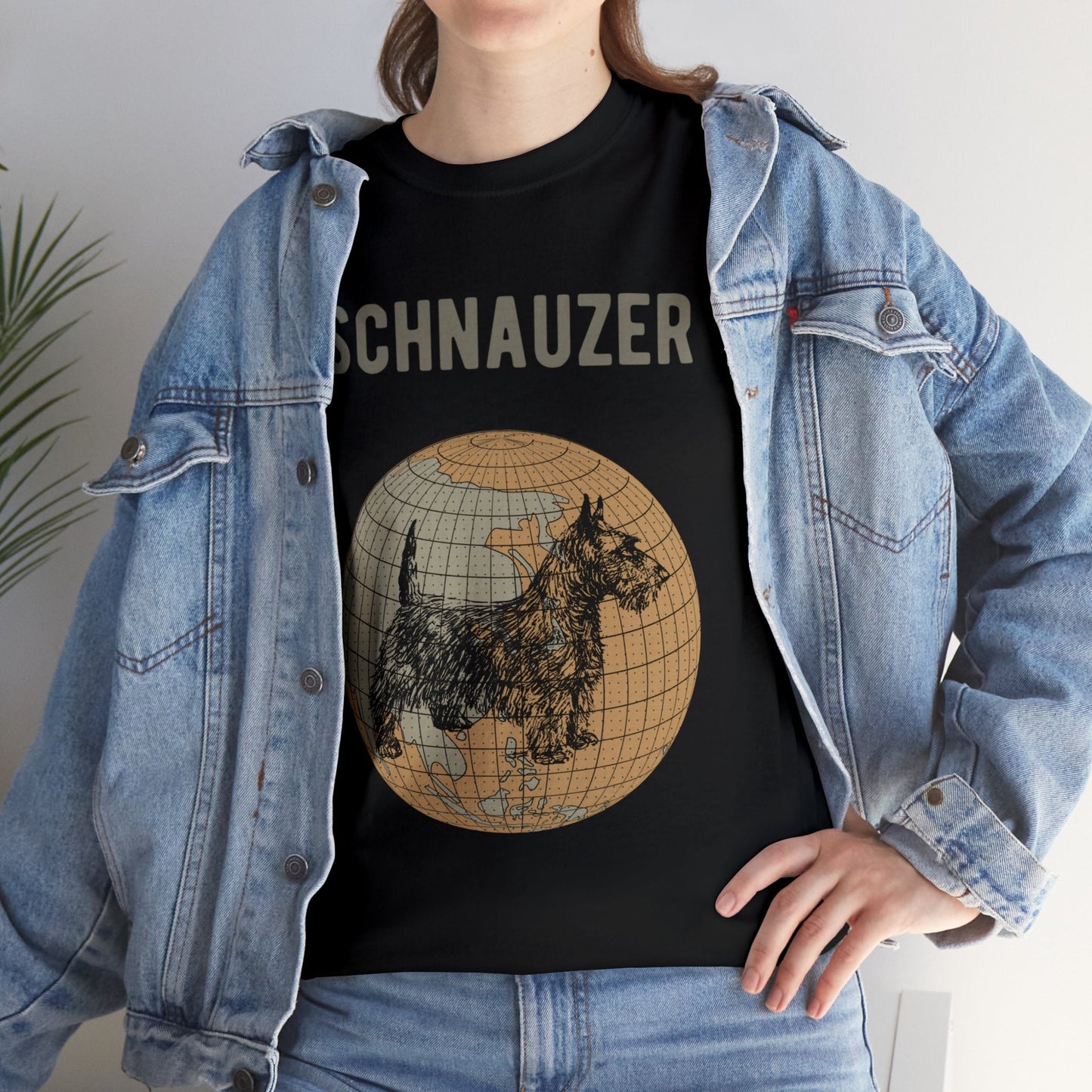 Schnauzer T-Shirt, Old- World Map Tee Atlas Wanderlust