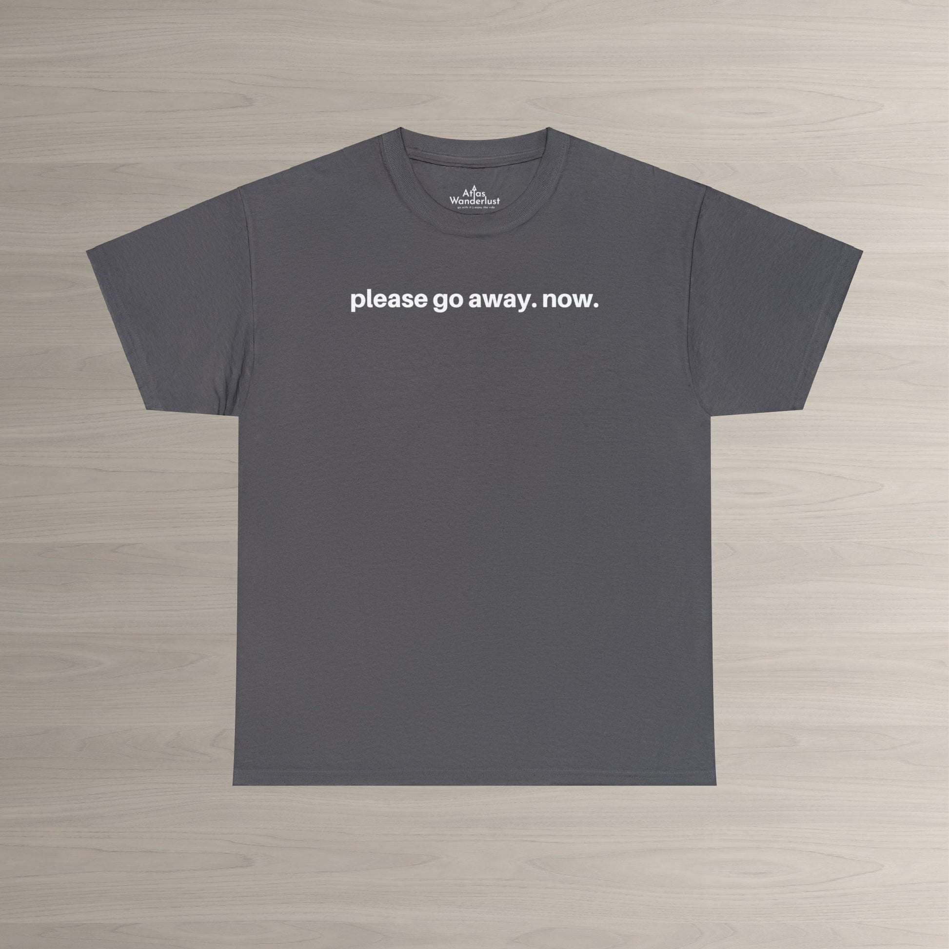 Please go away. now T-Shirt, Sarcasm Tee Atlas Wanderlust