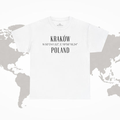 Krakow, Poland Coordinates T-Shirt Unisex Atlas Wanderlust