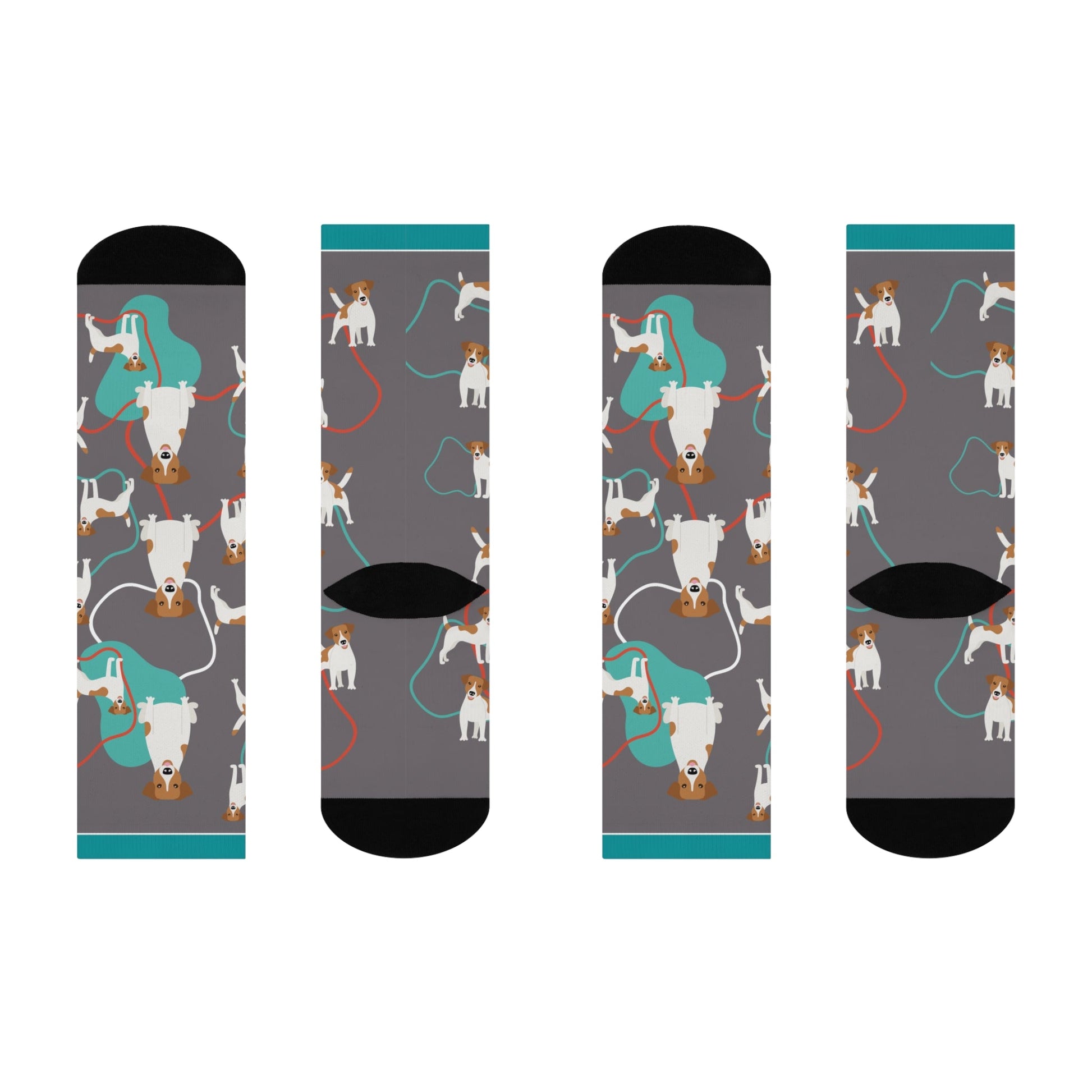 Jack Russel Terrier Crew Socks! Unisex Mid Calf Crew Colorful Trendy Stretchy Atlas Wanderlust
