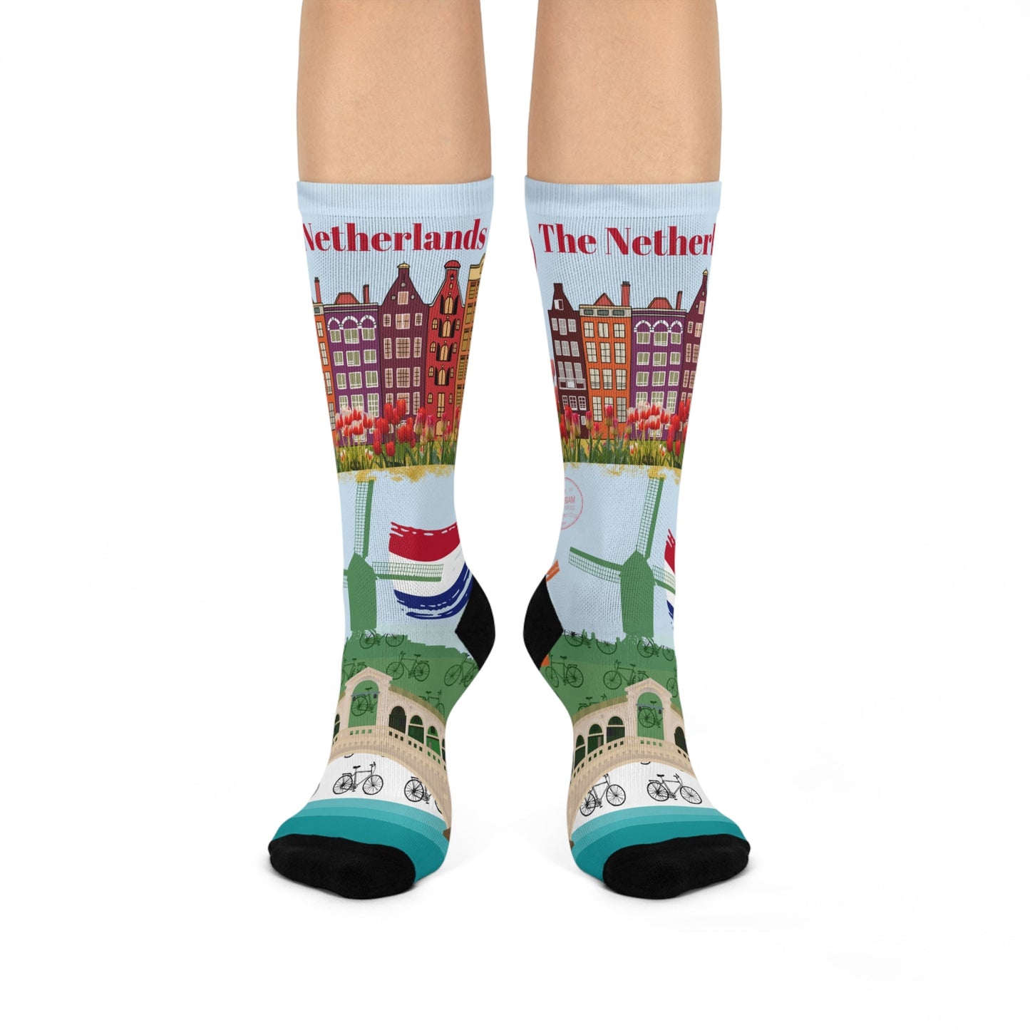 Netherlands Socks – Holland Travel Crew Socks Inspired by Culture & Design Atlas Wanderlust