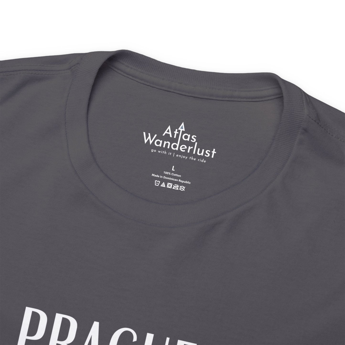 Prague Czech Republic Coordinates T-Shirt, Praha Tee Atlas Wanderlust