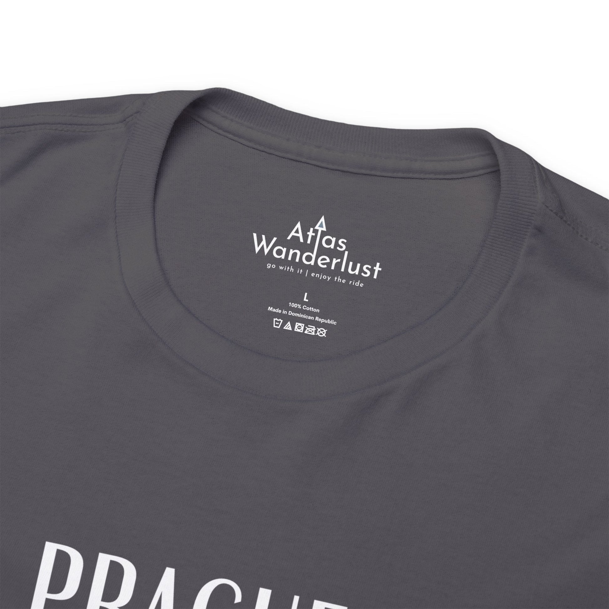 Prague Czech Republic Coordinates T-Shirt, Praha Tee Atlas Wanderlust