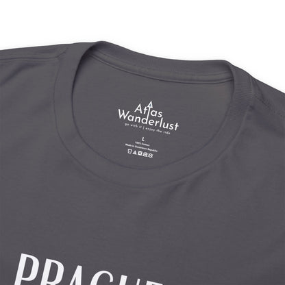 Prague Czech Republic Coordinates T-Shirt, Praha Tee Atlas Wanderlust
