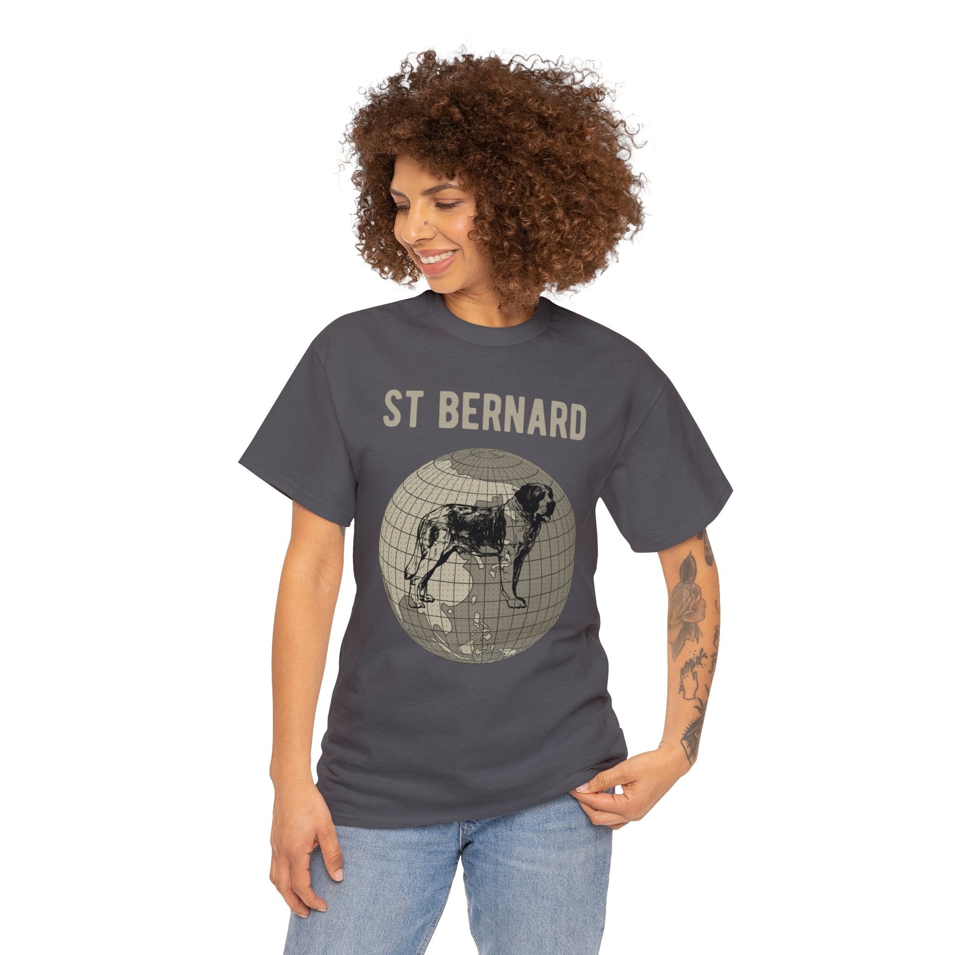 St Bernard T-Shirt, Old-World Map Tee Atlas Wanderlust