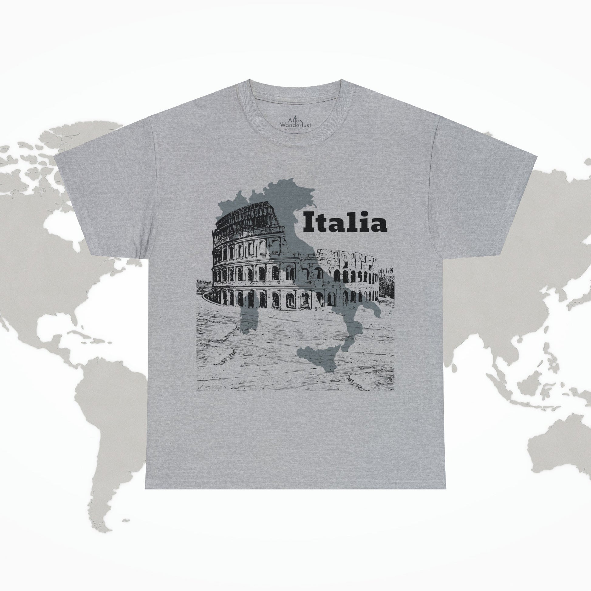 Italia Colosseum T-Shirt, Italian Architecture Tee Atlas Wanderlust