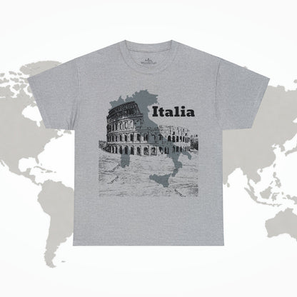 Italia Colosseum T-Shirt, Italian Architecture Tee Atlas Wanderlust