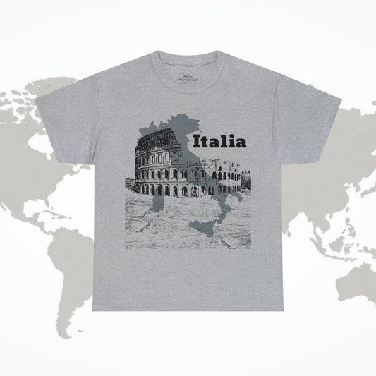 Italia Colosseum T-Shirt, Italian Architecture Tee Atlas Wanderlust