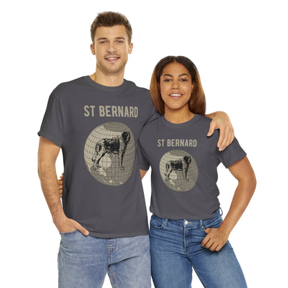 St Bernard T-Shirt, Old-World Map Tee Atlas Wanderlust