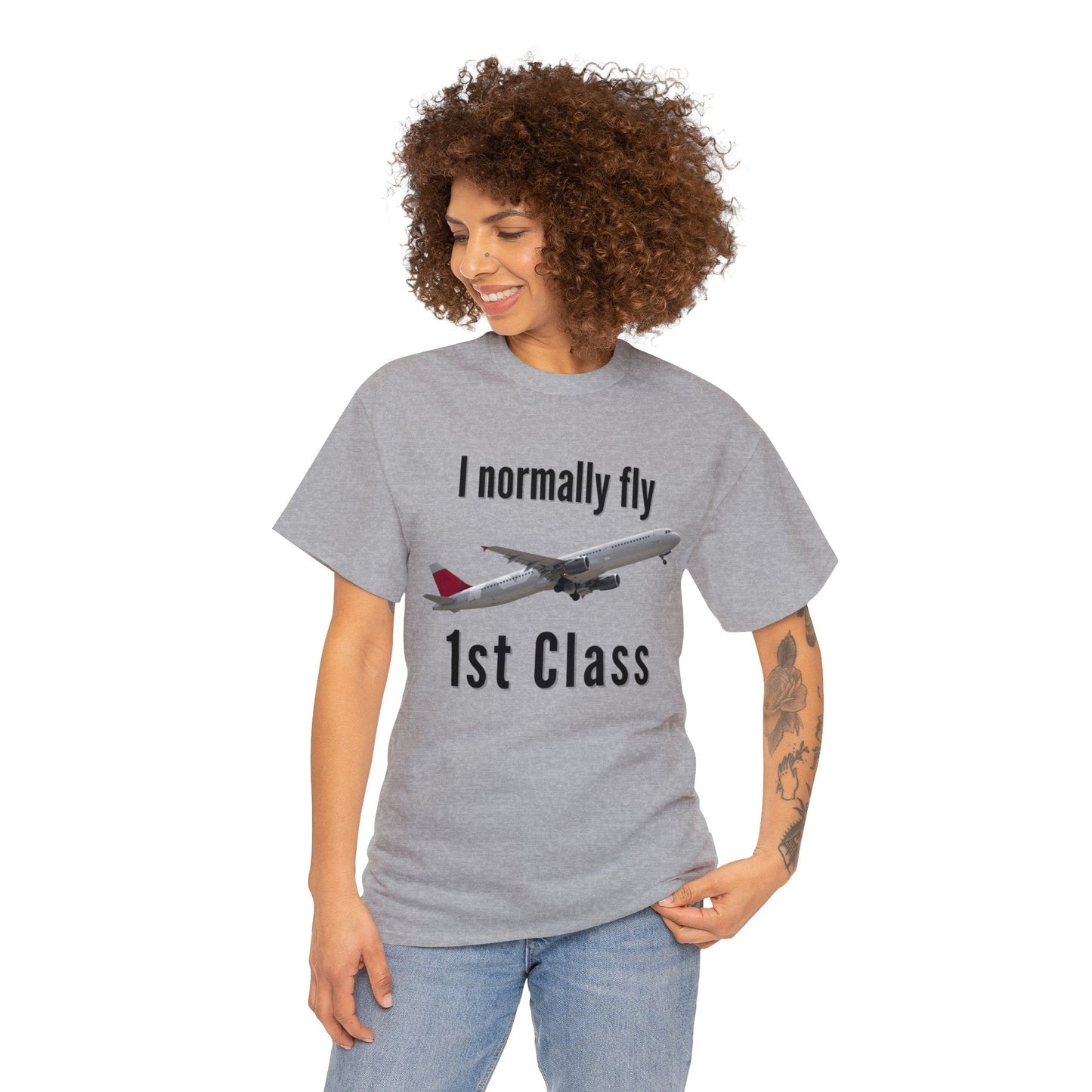 I normally Fly 1st Class T-Shirt, Funny Travel Tee Atlas Wanderlust