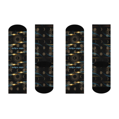 Solar Eclipse Crew Socks, April 8 2024 Exclusive! Atlas Wanderlust