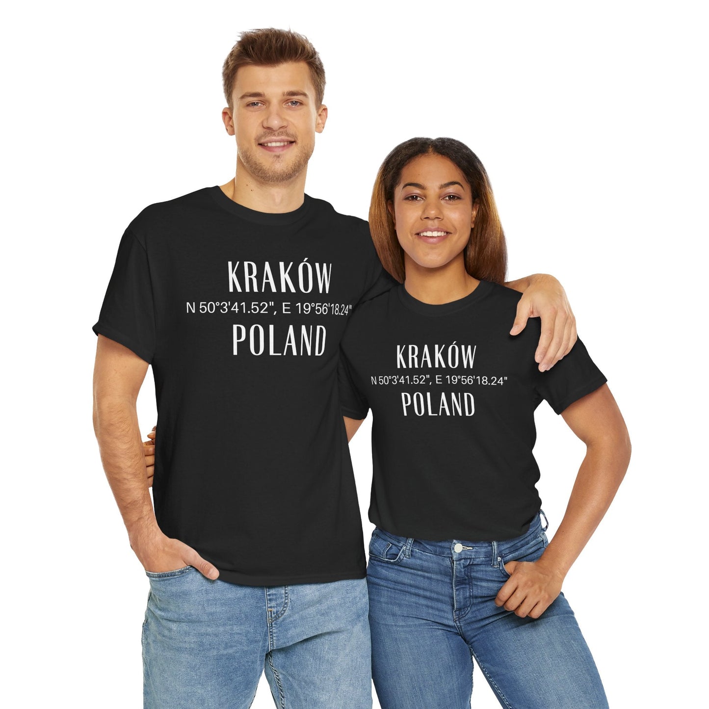 Krakow, Poland Coordinates T-Shirt Unisex Atlas Wanderlust
