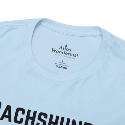 Dachshund T-Shirt, Long Body Wiener Dog Tee Atlas Wanderlust