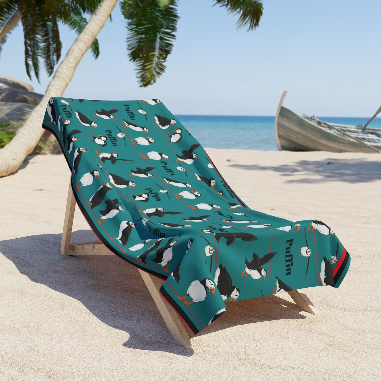 Puffin Beach Towel High Quality 2 Sizes Atlas Wanderlust