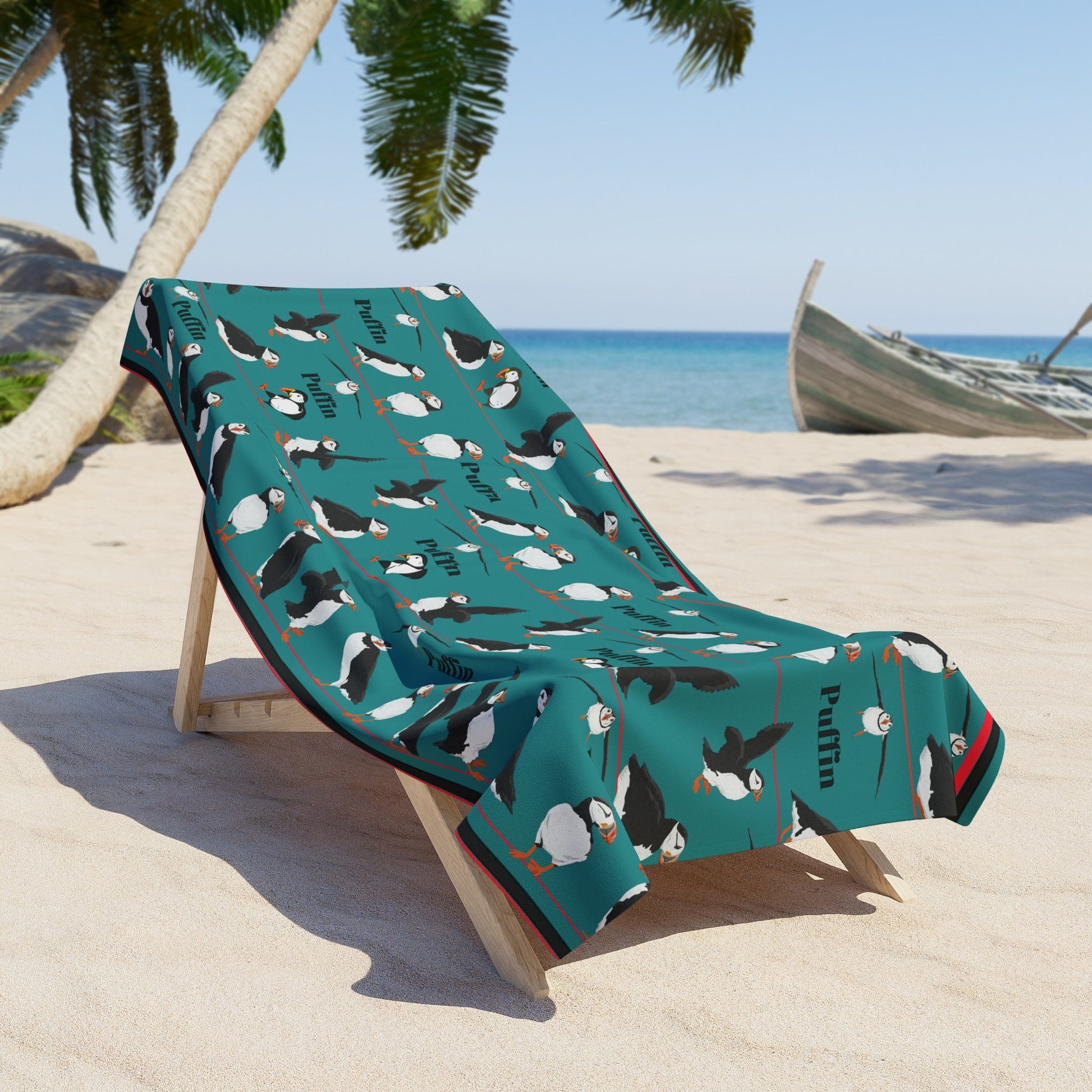 Puffin Beach Towel High Quality 2 Sizes Atlas Wanderlust