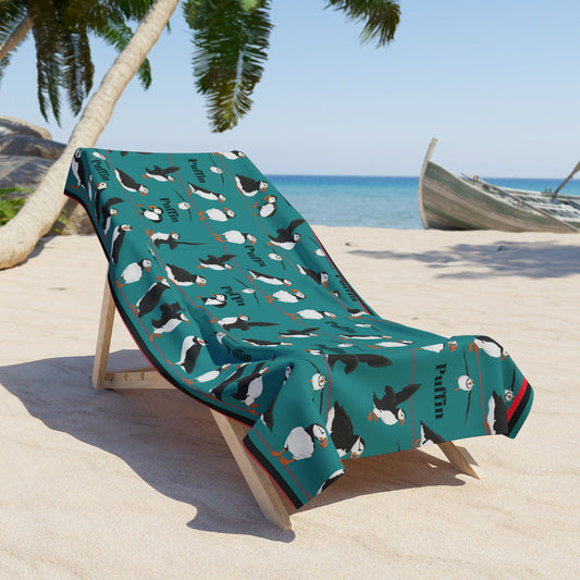 Puffin Beach Towel High Quality 2 Sizes Atlas Wanderlust
