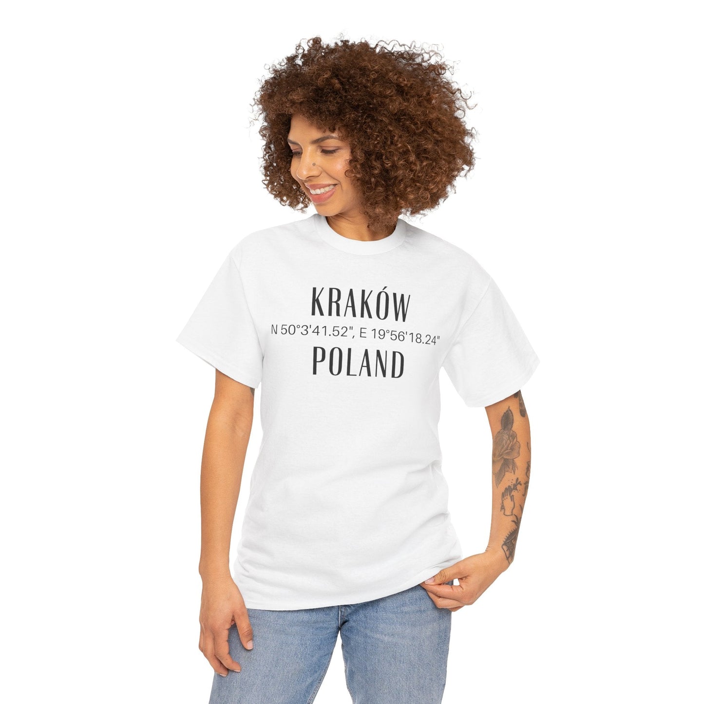 Krakow, Poland Coordinates T-Shirt Unisex Atlas Wanderlust