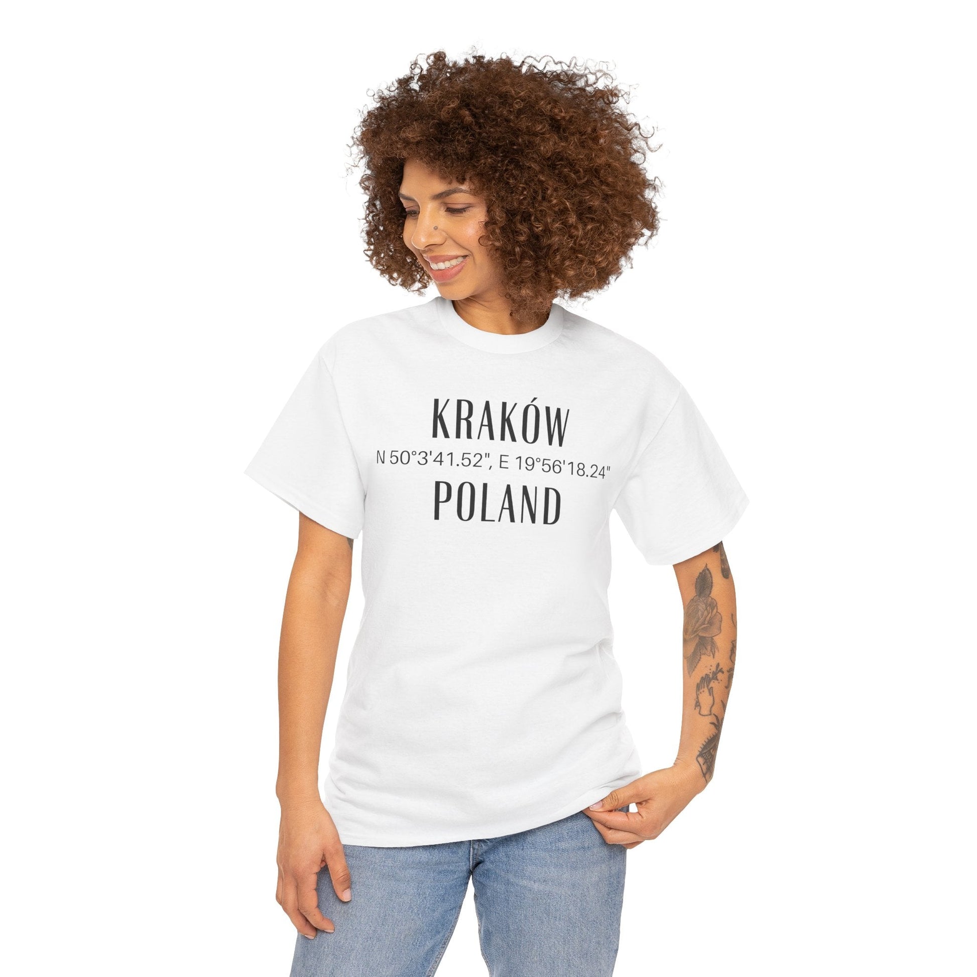 Krakow, Poland Coordinates T-Shirt Unisex Atlas Wanderlust