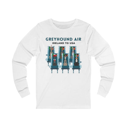 Greyhound Air Long-Sleeve Shirt Ireland to USA Greyhound Rescue Atlas Wanderlust