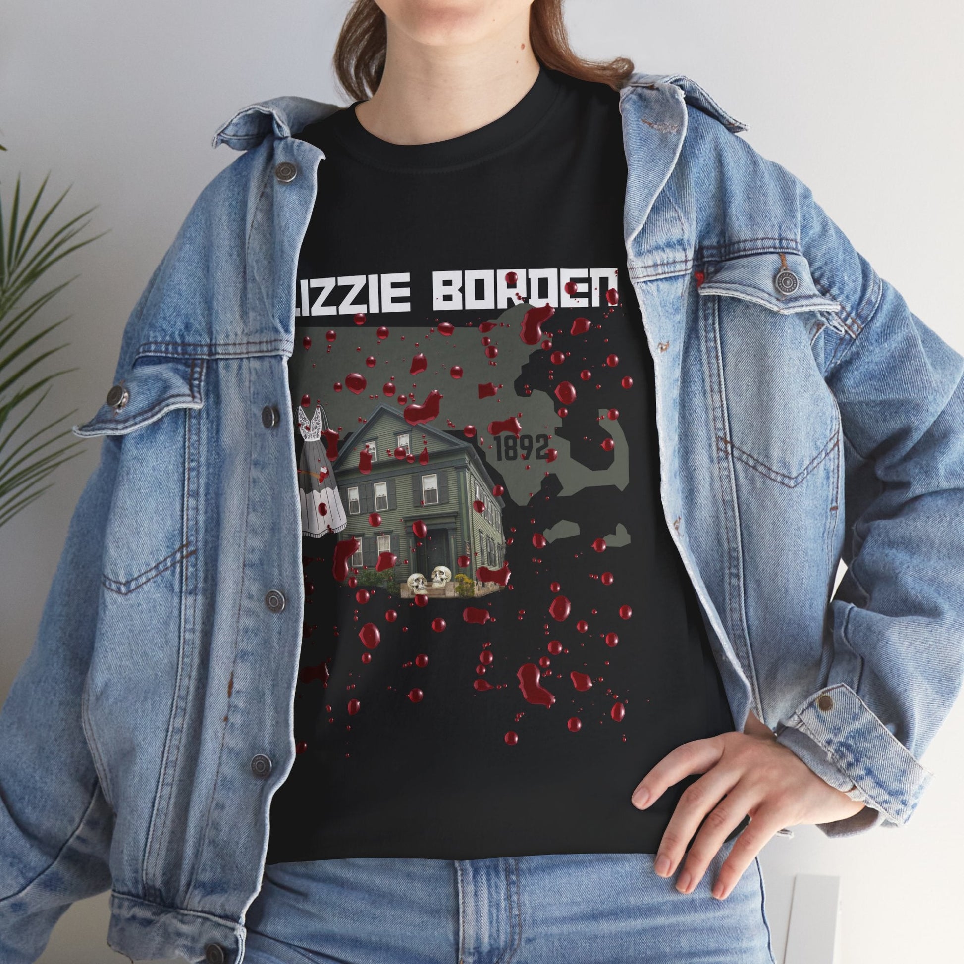 Lizzy Borden Unisex Heavy Cotton T-Shirt Borden House Axe Design Atlas Wanderlust